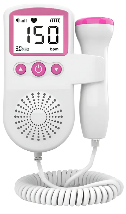 Monitor de Latidos Fetales Doppler Portátil para Embarazo – Pantalla LCD