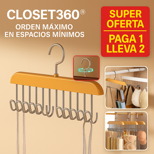 Closet360®x2 PERCHERO DE MADERA